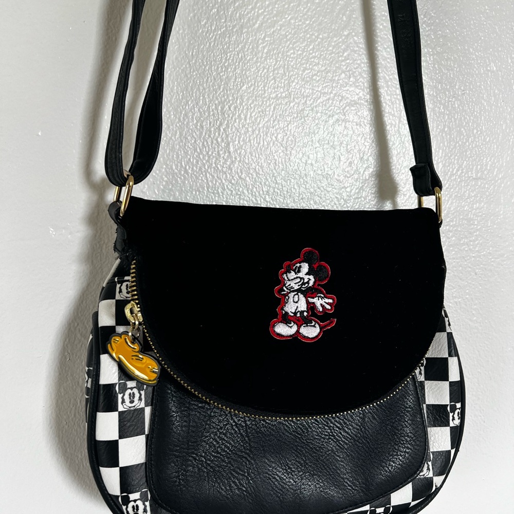 Loungefly Disney Mickey Mouse Checkered Crossbody Bag - BoxLunch Exclusive